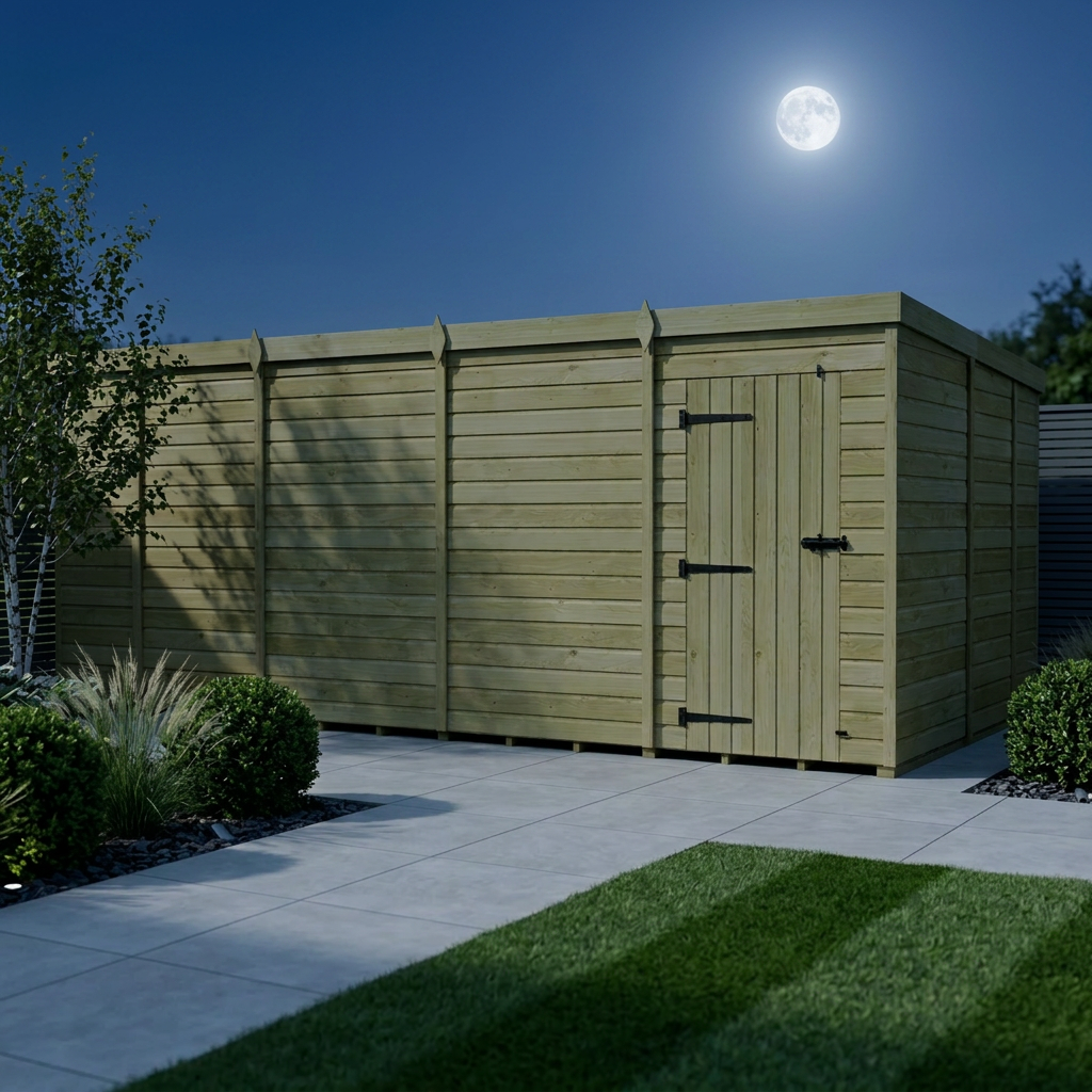 17 x 9 Pent Shed (Single Door, No Windows) - view 3