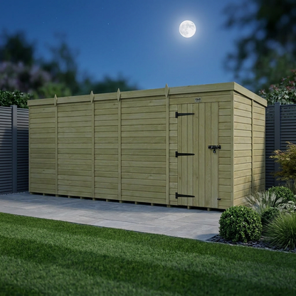 19 x 9 Pent Shed (Single Door, No Windows) - view 3