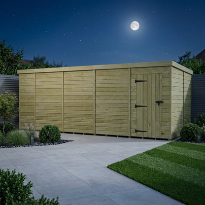 20 x 9 Pent Shed (Single Door, No Windows) - view 4