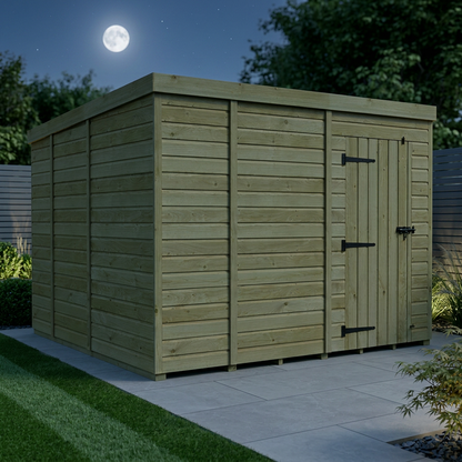 9 x 9 Pent Shed (Single Door, No Windows) - view 4