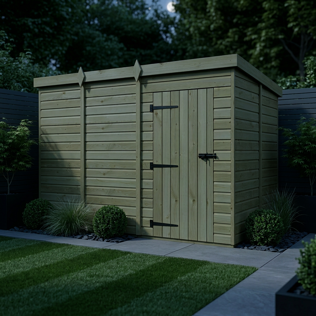 11 x 9 Pent Shed (Single Door, No Windows) - view 6