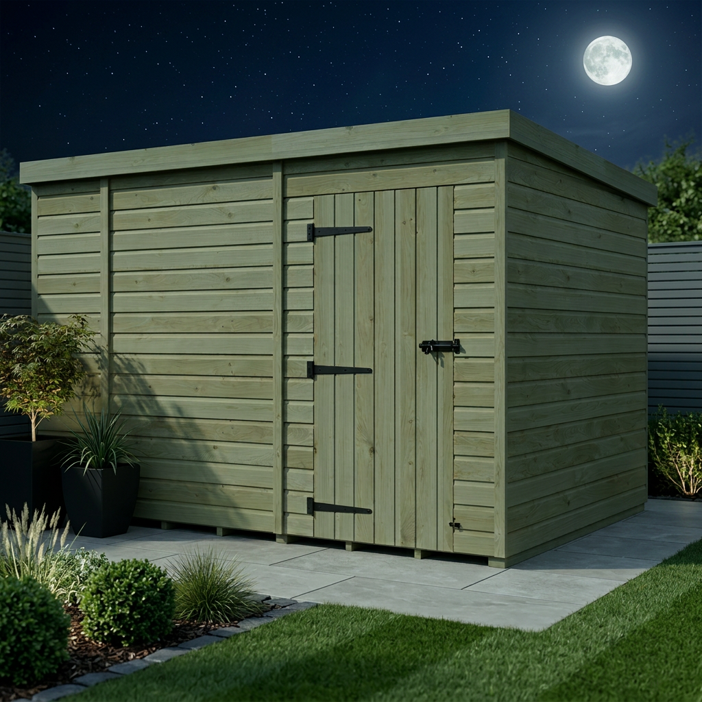 10 x 9 Pent Shed (Single Door, No Windows) - view 2