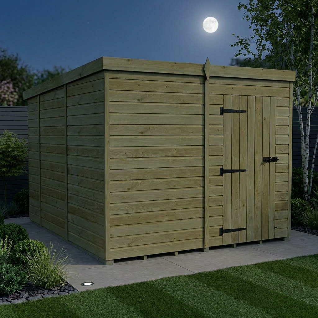 8 x 10 Pent Shed (Single Door, No Windows) - Pent Shed