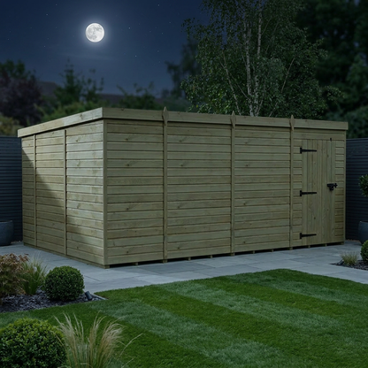 15 x 10 Pent Shed (Single Door, No Windows) - Pent Shed
