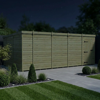 18 x 10 Pent Shed (Single Door, No Windows) - Pent Shed