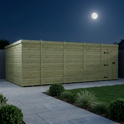 19 x 10 Pent Shed (Single Door, No Windows) - Pent Shed