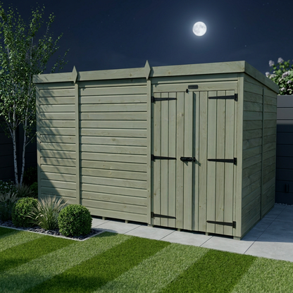 16 x 7 Pent Shed (Double Door, No Windows) - Pent Shed