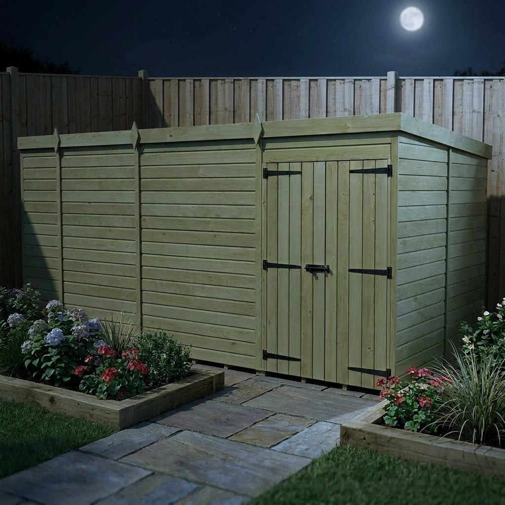 17 x 7 Pent Shed (Double Door, No Windows) - Pent Shed