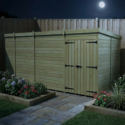 17 x 7 Pent Shed (Double Door, No Windows) - Pent Shed