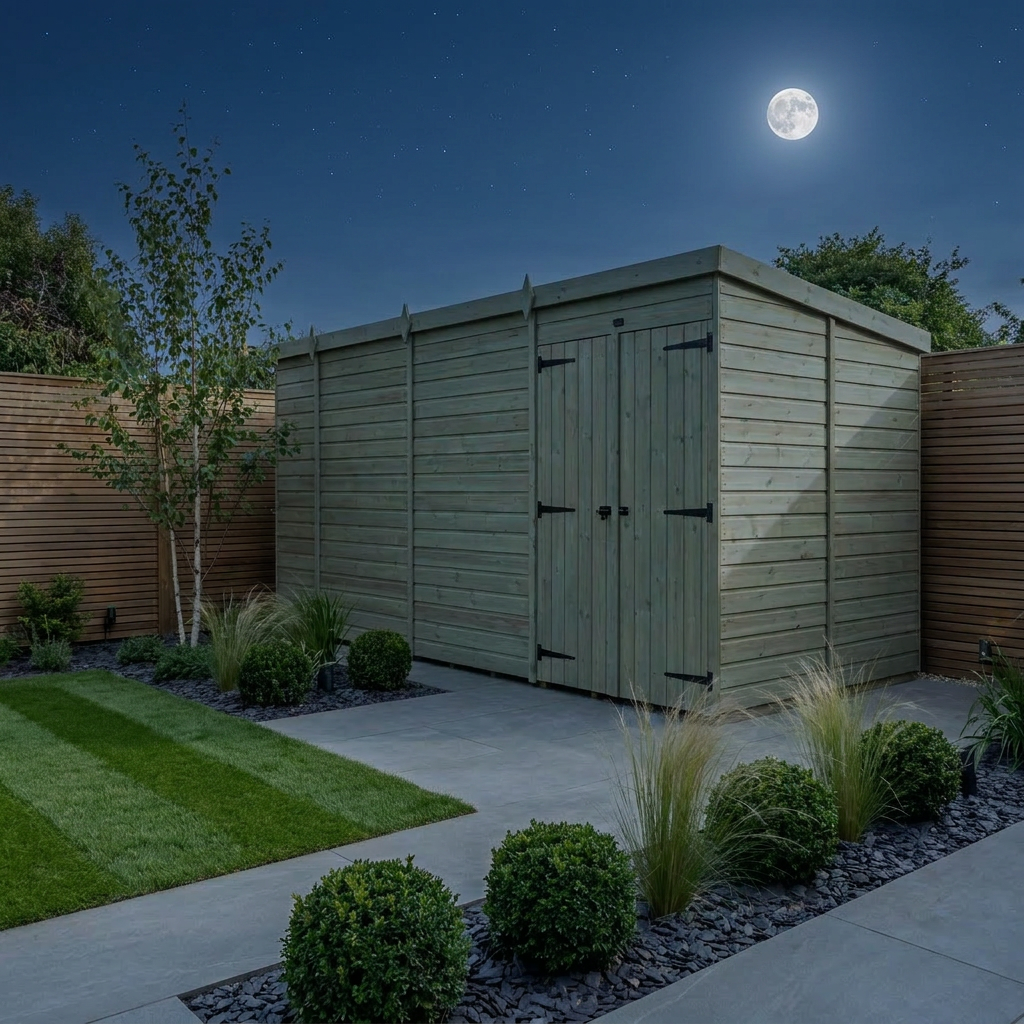 15 x 8 Pent Shed (Double Door, No Windows) - Pent Shed