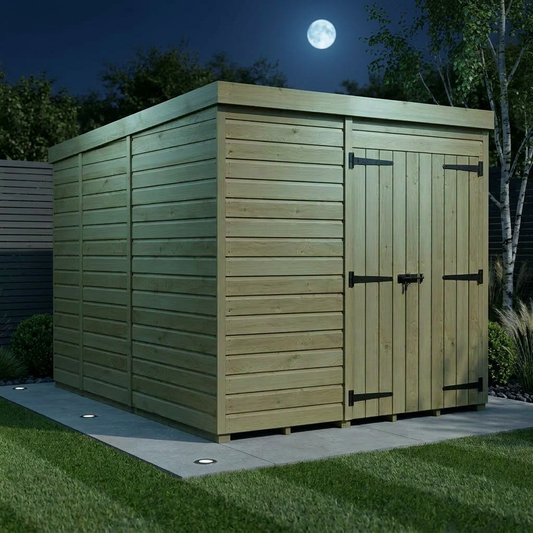 7 x 9 Pent Shed (Double Door, No Windows) - Pent Shed