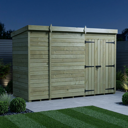 9 x 4 Pent Shed (Double Door, No Windows) - view 2