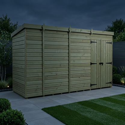14 x 5 Pent Shed (Double Door, No Windows) - view 2