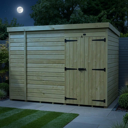 11 x 5 Pent Shed (Double Door, No Windows) - view 2
