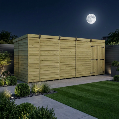 17 x 5 Pent Shed (Double Door, No Windows) - view 2