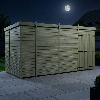 13 x 5 Pent Shed (Double Door, No Windows) - view 2