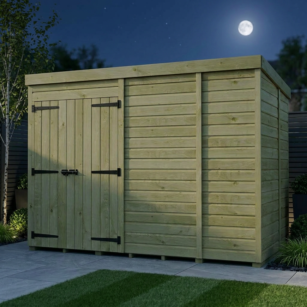 9 x 5 Pent Shed (Double Door, No Windows) - view 2