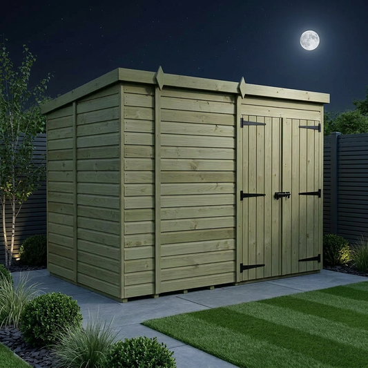 9 x 6 Pent Shed (Double Door, No Windows) - view 2