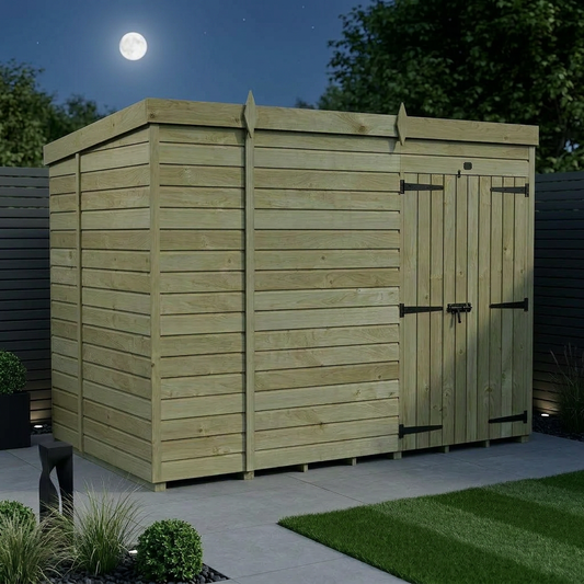 11 x 6 Pent Shed (Double Door, No Windows) - view 2