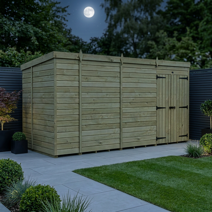 13 x 6 Pent Shed (Double Door, No Windows) - view 2