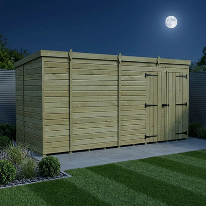 17 x 6 Pent Shed (Double Door, No Windows) - view 2