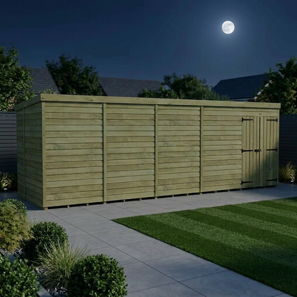 19 x 6 Pent Shed (Double Door, No Windows) - Pent Shed