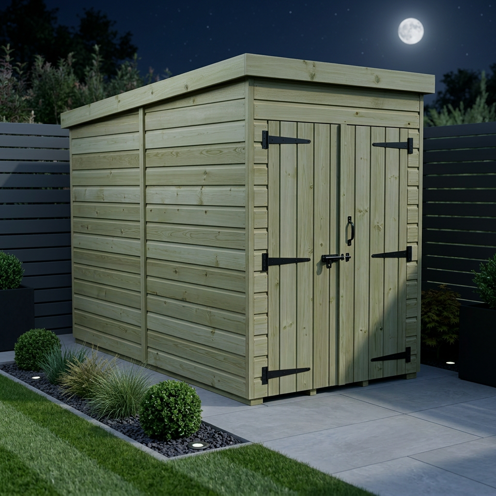 4 x 7 Pent Shed (Double Door, No Windows) - view 2