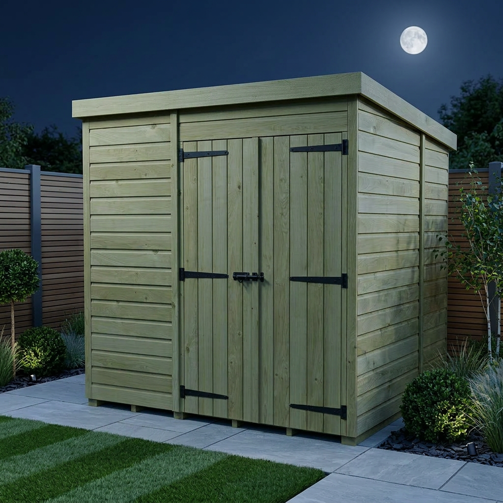 7 x 7 Pent Shed (Double Door, No Windows) - Pent Shed