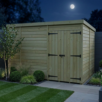 10 x 7 Pent Shed (Double Door, No Windows) - Pent Shed