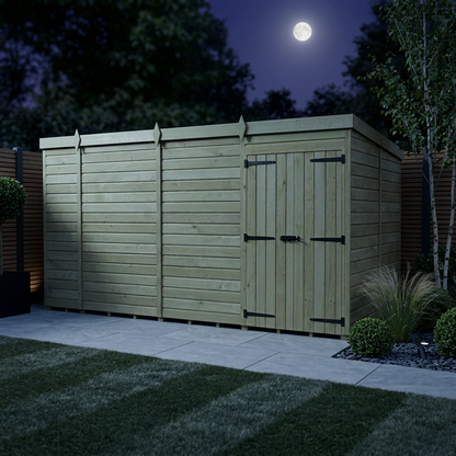 14 x 7 Pent Shed (Double Door, No Windows) - view 2