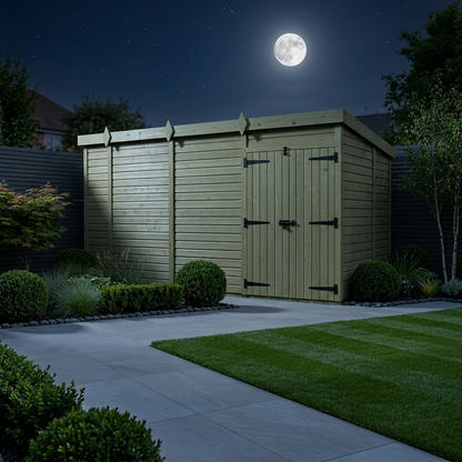15 x 7 Pent Shed (Double Door, No Windows) - view 2