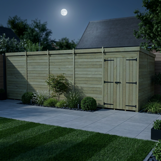 20 x 7 Pent Shed (Double Door, No Windows) - view 2