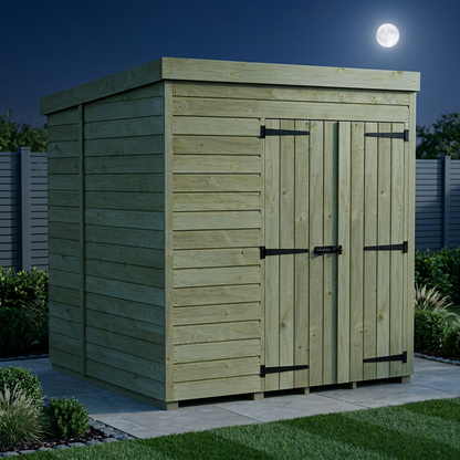 6 x 6 Pent Shed (Double Door, No Windows) - view 2