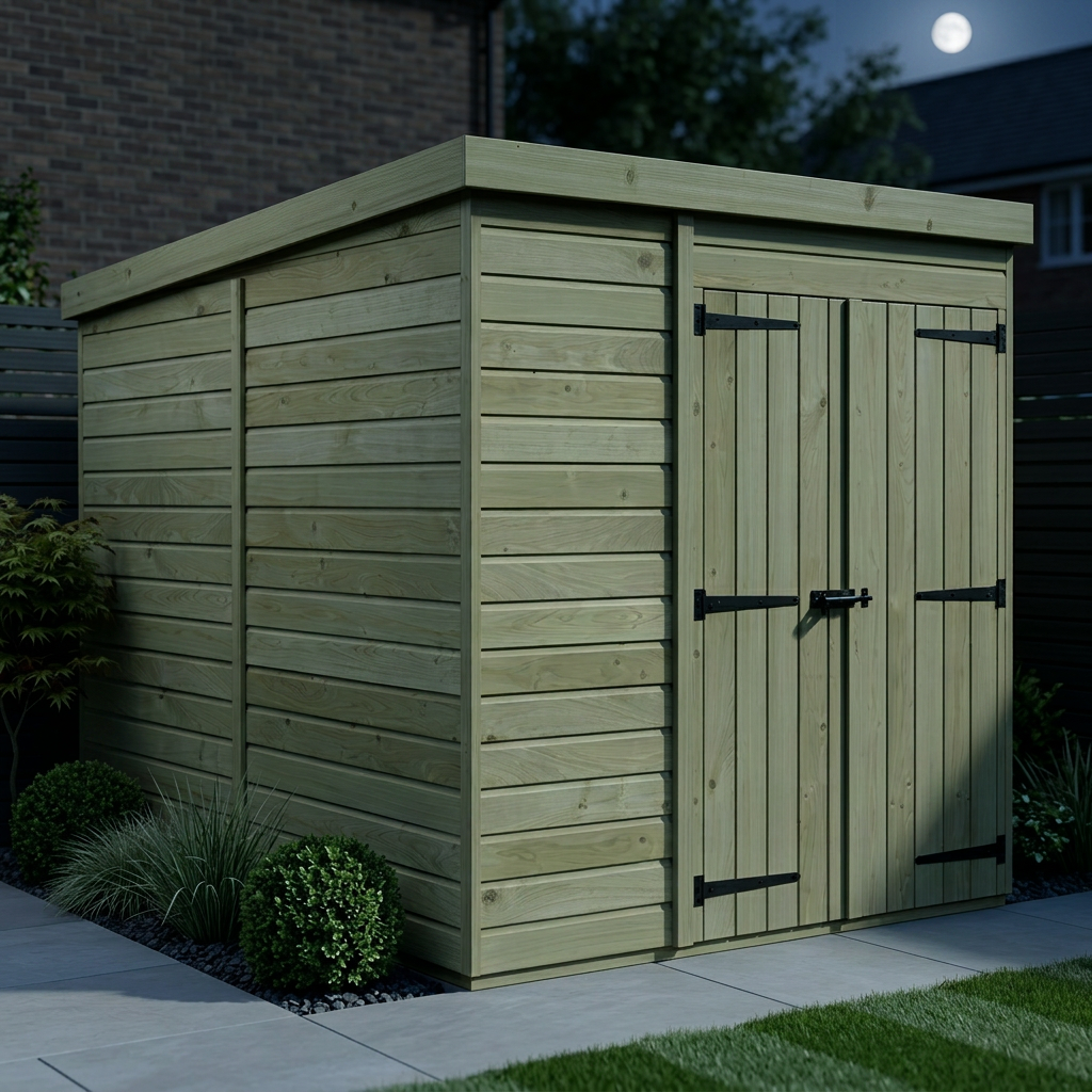 6 x 8 Pent Shed (Double Door, No Windows) - view 2