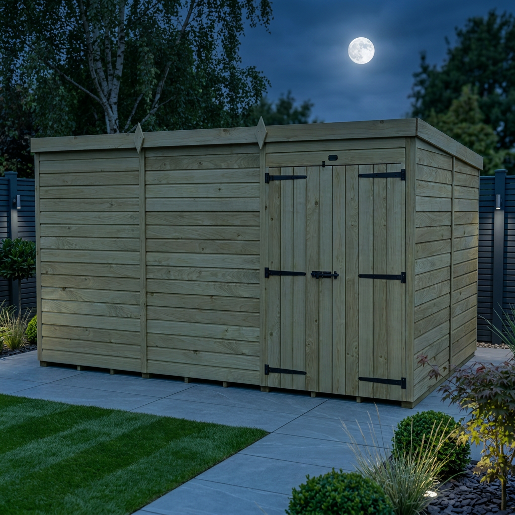 12 x 8 Pent Shed (Double Door, No Windows) - Pent Shed