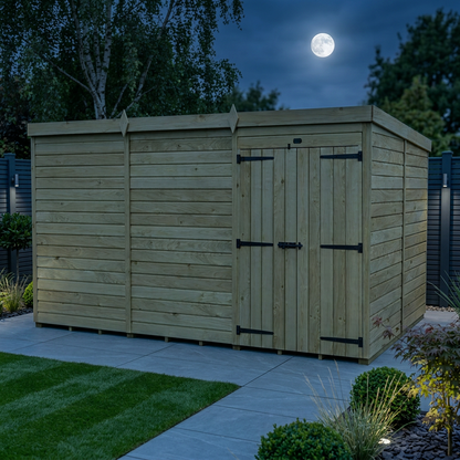 12 x 8 Pent Shed (Double Door, No Windows) - Pent Shed