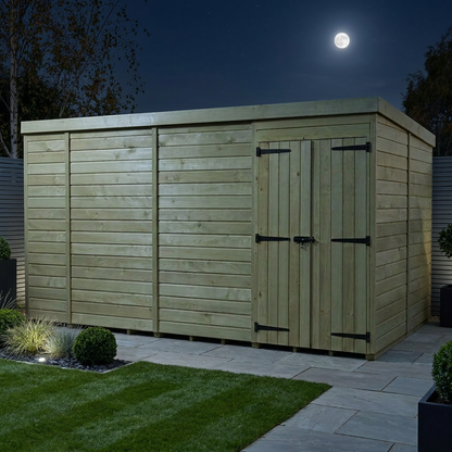 14 x 8 Pent Shed (Double Door, No Windows) - view 2