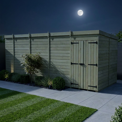 19 x 8 Pent Shed (Double Door, No Windows) - Pent Shed