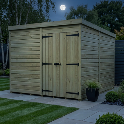 8 x 9 Pent Shed (Double Door, No Windows) - view 2