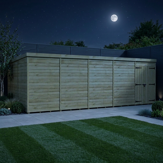 20 x 9 Pent Shed (Double Door, No Windows) - Pent Shed