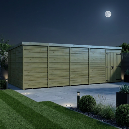 20 x 10 Pent Shed (Double Door, No Windows) - view 2