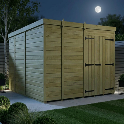 9 x 9 Pent Shed (Double Door, No Windows) - view 3