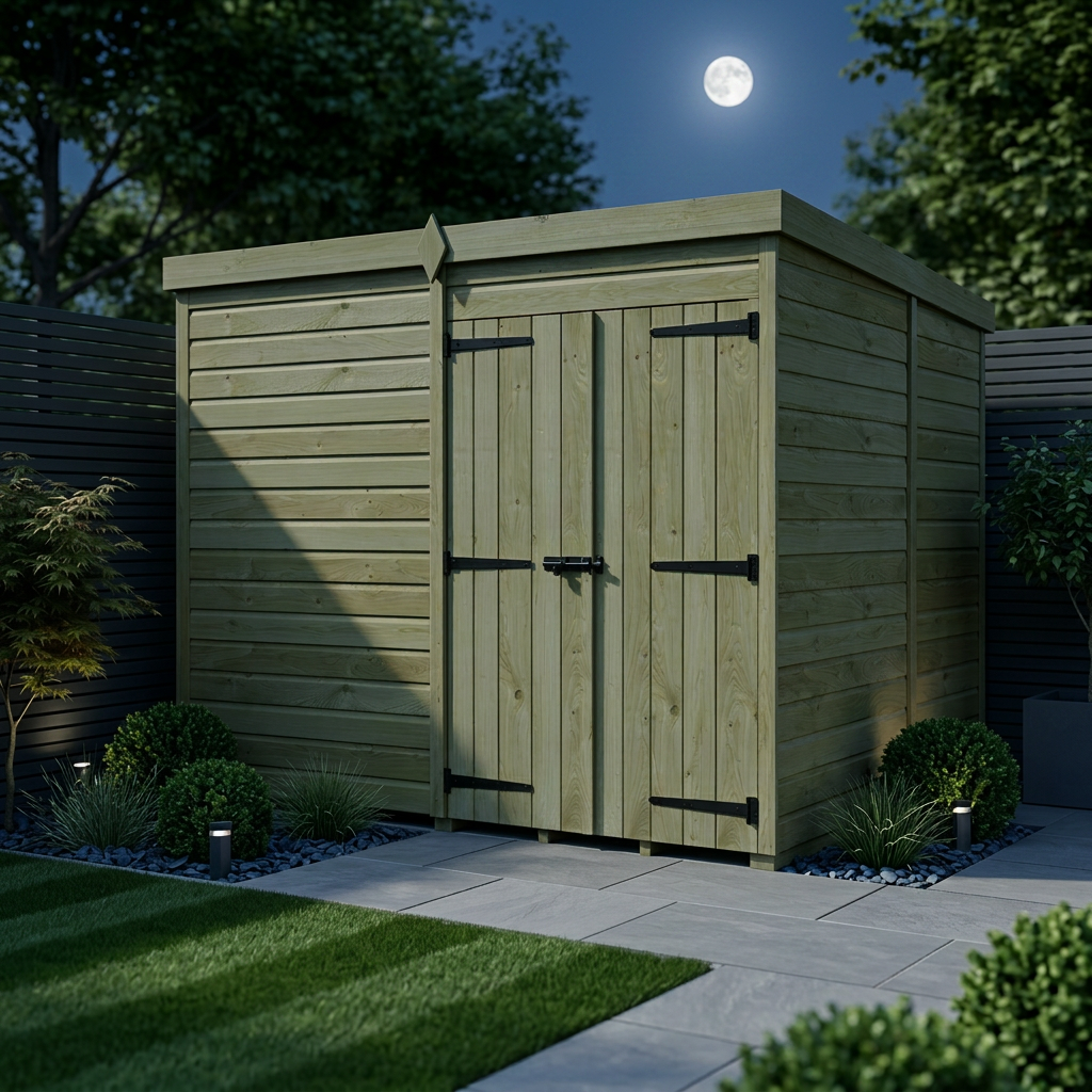 10 x 9 Pent Shed (Double Door, No Windows) - view 4