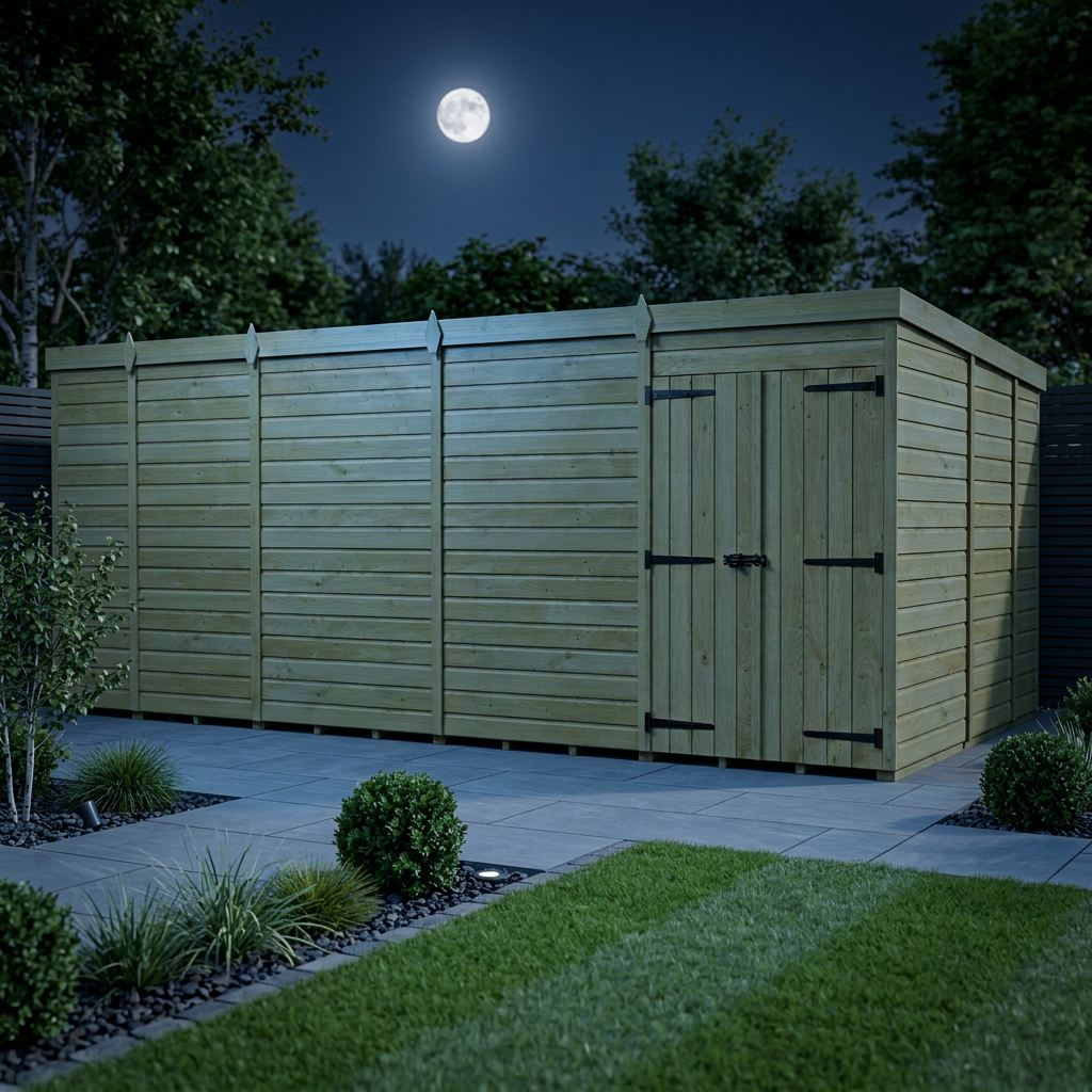 17 x 9 Pent Shed (Double Door, No Windows) - view 3