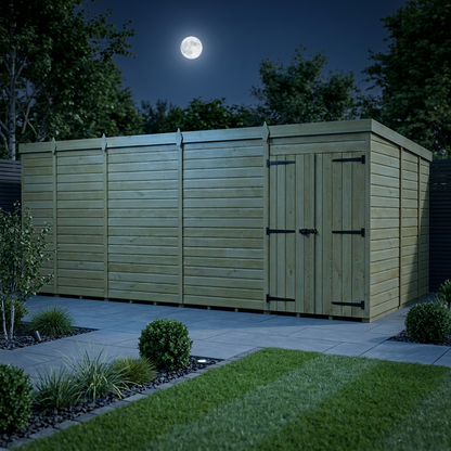 17 x 9 Pent Shed (Double Door, No Windows) - view 3