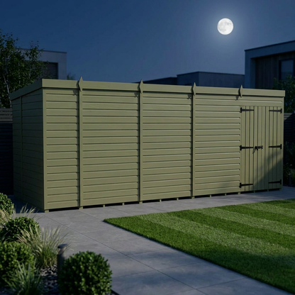 20 x 5 Pent Shed (Double Door, No Windows) - view 3