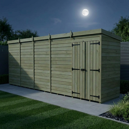 20 x 4 Pent Shed (Double Door, No Windows) - view 2
