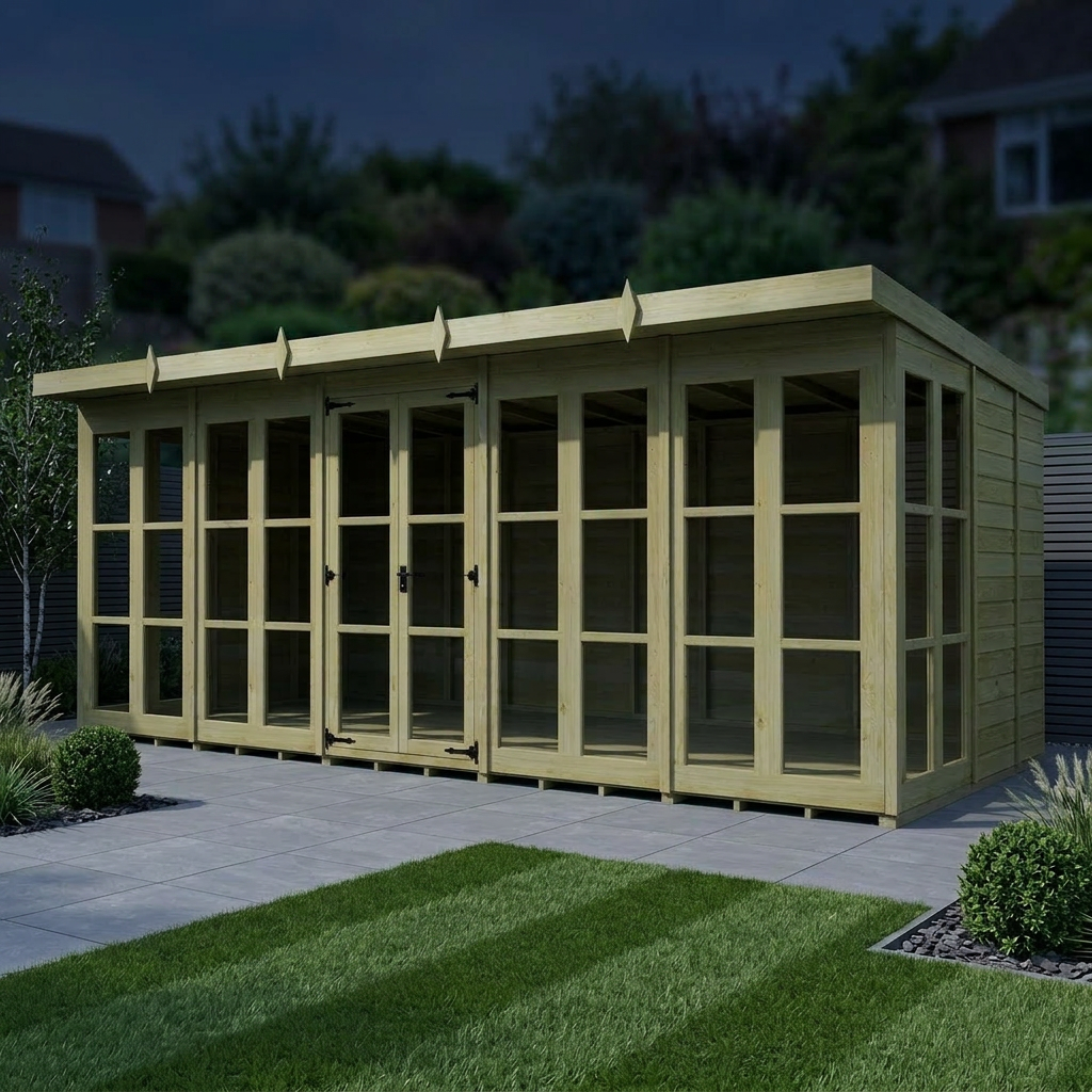 20 x 9 Georgian Window Pent Summer House - view 3