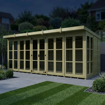 20 x 9 Georgian Window Pent Summer House - view 3