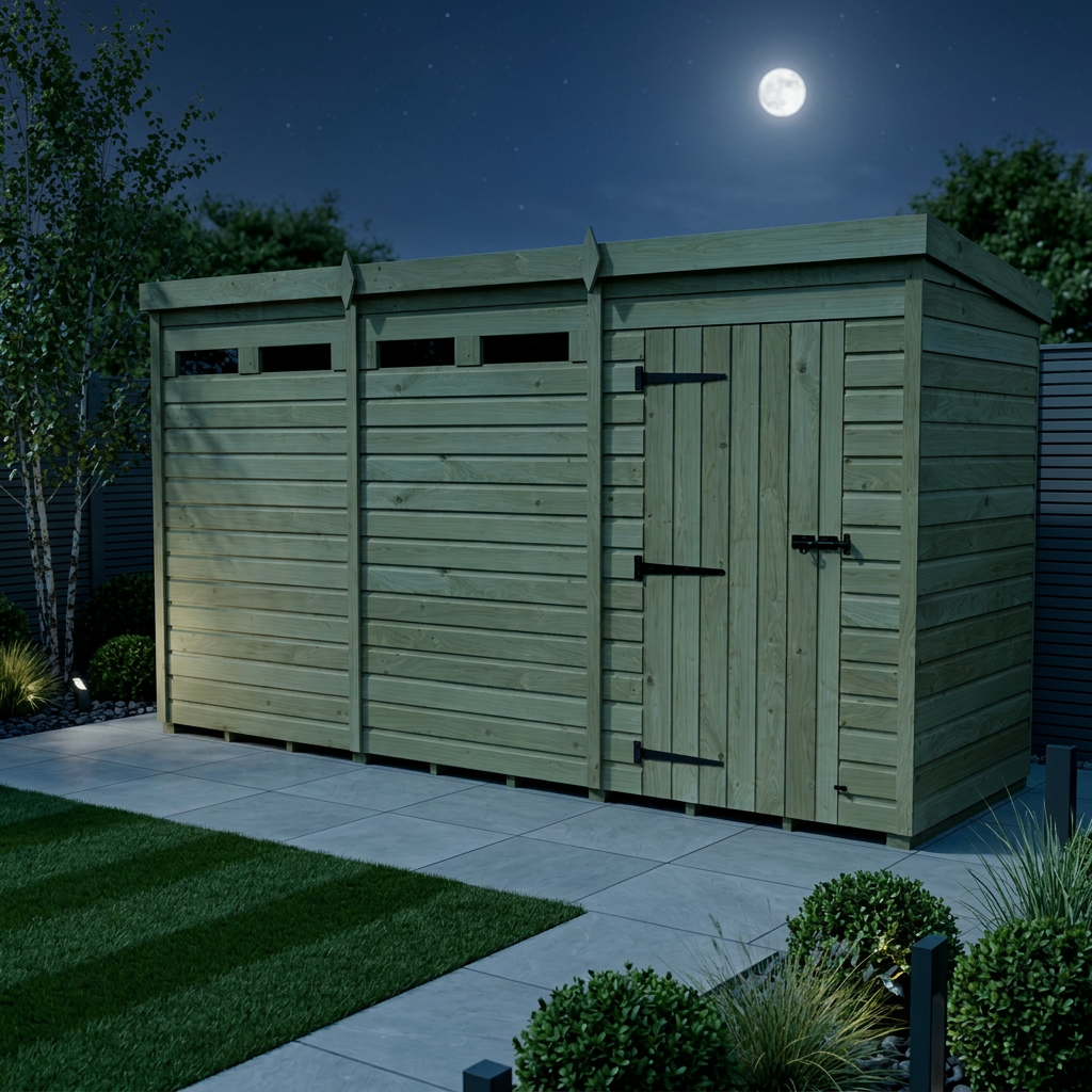 14 x 4 Security Pent Shed - view 3